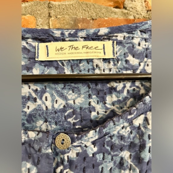 We The Free Floral Blue Women's Top Size M - Picture 5 of 10